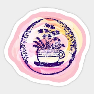 Colorful Cup of Flowers Sticker